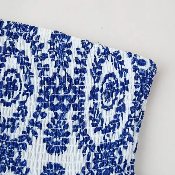 Strapless Ruched Flowy Top - Picture 5 of 6